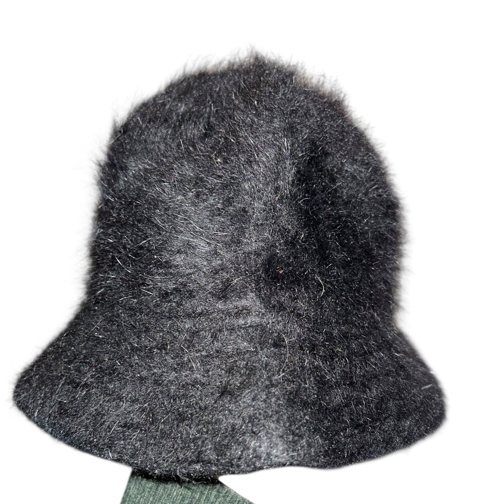 David & Young 100% Angora black bucket hat